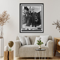 Historic Framed Print, [Edward N. Hurley, full-length portrait, standing with Charles M. Schwab].M. Rosenfeld, N.Y.,  17-7/8" x 21-7/8"