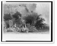 Antique Scenic Print - Niagara Falls - The landing, on the American