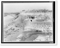 Historic Framed Print, [Niagara Falls frozen over, at Bridal Veil Falls, New York],  17-7/8" x 21-7/8"