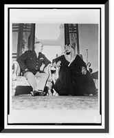 King Ibn Saud and Maj. Gen. Ralph Royce full-length, seated, facing each other, in Saudi Arabia - 2, Vintage Print