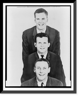 Members of Kingston Trio posed totem style, Vintage Wall Art