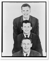 Members of Kingston Trio posed totem style, Vintage Wall Art