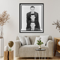 Members of Kingston Trio posed totem style, Vintage Wall Art