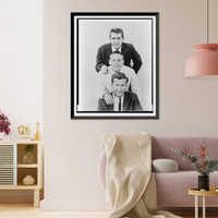 Members of Kingston Trio posed totem style - 2, Vintage Poster