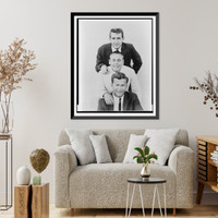 Members of Kingston Trio posed totem style - 2, Vintage Poster