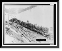 First train going through the C.M. & St. P. Pass, Bitter Root Mountains, Idaho, Antique Poster