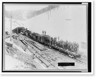 First train going through the C.M. & St. P. Pass, Bitter Root Mountains, Idaho, Antique Poster