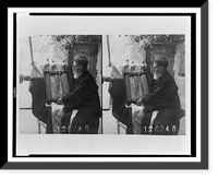 Historic Framed Print, Samaritan high priest with ancient copy of the Pentateuch, Palestine,  17-7/8" x 21-7/8"