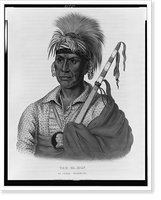 Historic Framed Print, Tah-Ro-Hon. An Ioway warrior.drawn, printed & coloured at I.T. Bowen's Lithographic Establishment ; A.H.,  17-7/8" x 21-7/8"