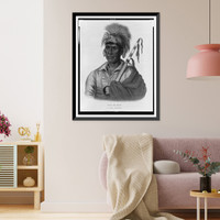 Historic Framed Print, Tah-Ro-Hon. An Ioway warrior.drawn, printed & coloured at I.T. Bowen's Lithographic Establishment ; A.H.,  17-7/8" x 21-7/8"