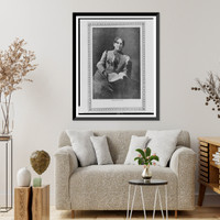 Historic Framed Print, [Margaret Deland, full-length portrait, seated, facing front],  17-7/8" x 21-7/8"