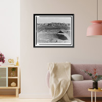 Historic Framed Print, Pipe Shrine and Farview houses, Mesa Verde, Colorado,  17-7/8" x 21-7/8"