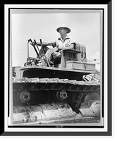 Cherokee Dam, Tenn., 1935-40(?). A worker operating a bulldozer during the construction of the dam, Historic Print