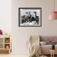 President Kennedy and John J. McCloy, half-length portrait, seated at meeting, Historic Print