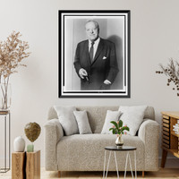 Ludwig Mies van der Rohe, half-length portrait, standing, facing front, Antique Print