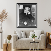 Historic Framed Print, [Albert Schweitzer, half-length portrait, seated, facing front],  17-7/8" x 21-7/8"