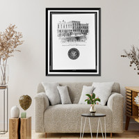 Historic Framed Print, Fort Vigilante. Showing the defences around the vigilant committee rooms".T.C. Boyd.",  17-7/8" x 21-7/8"