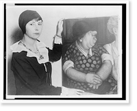 Peggy Bacon, half-length portrait, holding her version of Jealousy"" Classic, Vintage Poster
