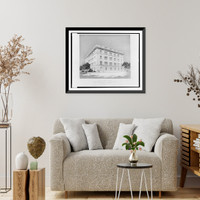 Historic Framed Print, Architectural drawing for an office building (North-Potomac-Decatur Telephone Building"),  14th Street and R Street,  N.W.,  Washington,  D.C. Preliminary perspective,  scheme C",  17-7/8" x 21-7/8"