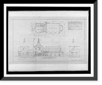 Alterations to an automobile service station for American Oil Co., Massachusetts Avenue and Wisconsin Avenue, N.W., Washington, D.C. West, north, and south elevations, plan Heritage Wall Art Prin