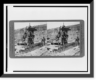 Historic Framed Print, Upper Miraflores locks. Rock channeler at work, April 1910,  17-7/8" x 21-7/8"