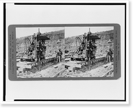 Historic Framed Print, Upper Miraflores locks. Rock channeler at work, April 1910,  17-7/8" x 21-7/8"