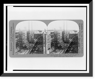 Extreme north end of lower lock showing immense steel monolith forms on tracks, used in construction work; Gatun, Panama Canal, Antique Wall Art