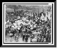 Crowd of depositors gather in the rain outside Bank of United States after its failure.World-Telegram staff photo, Antique Print