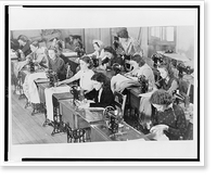 Young women using sewing machines as vocational training under the National Youth Administration resident project, Camp Roosevelt, Ocala, Florida Classic, Vintage Wall Art