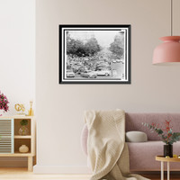 Historic Framed Print, Traffic jam in transit strike,  17-7/8" x 21-7/8"