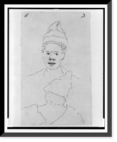 Head of Negro man wearing cap, front and back view, Antique Wall Art