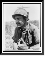 Historic Framed Print, [Lt. Jose Gonzales, half-length portrait, in military uniform, carrying rifle],  17-7/8" x 21-7/8"