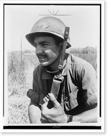 Historic Framed Print, [Lt. Jose Gonzales, half-length portrait, in military uniform, carrying rifle],  17-7/8" x 21-7/8"