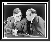 Dr. Harry Grundfest (left) confers with his attorney Osmond K. Frankel during McCarthy subcommittee hearing on espionage, Vintage Poster