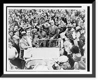 Franklin D. Roosevelt, governor of New York, campaigning at Hyde Park, before a group of motorcyclists, Vintage Wall Art