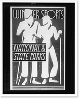 Historic Framed Print, Winter sports, national & state parks.Dorothy Waugh.,  17-7/8" x 21-7/8"