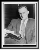 Nelson Algren, half-length portrait, seated, facing front, holding copy of his book A Walk on the Wild Side".World Telegram photo by Walter Albertin." Classic, Antique Print