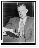 Nelson Algren, half-length portrait, seated, facing front, holding copy of his book A Walk on the Wild Side".World Telegram photo by Walter Albertin." Classic, Antique Print