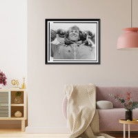 Sir Edmund Hillary, half-length portrait, facing front, holding earflaps to his parka, Ross Island, Antarctica, Historic Print