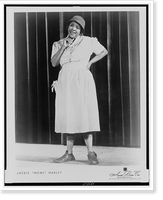 Moms Mabley, full-length portrait, standing, facing front, on stage, Historic Reproduction