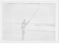 Historic Framed Print, Surf Fishing .  Long Beach,  17-7/8" x 21-7/8"