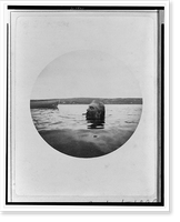 Alexander Graham Bell swimming, his head above water, with cigar in his mouth, Vintage Wall Art
