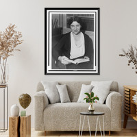 Historic Framed Print, [Margaret Ayer Barnes, half-length portrait, seated, facing front],  17-7/8" x 21-7/8"