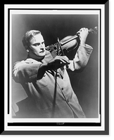 Historic Framed Print, Violinist Yehudi Menuhin, who is soloist with Orchestre Colonne led by Jean Fournet in a performance of Lalo's Symphonie Espagnole,  an RCA Victor Red Seal June release,  17-7/8" x 21-7/8"