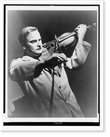 Historic Framed Print, Violinist Yehudi Menuhin, who is soloist with Orchestre Colonne led by Jean Fournet in a performance of Lalo's Symphonie Espagnole,  an RCA Victor Red Seal June release,  17-7/8" x 21-7/8"