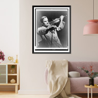 Historic Framed Print, Violinist Yehudi Menuhin, who is soloist with Orchestre Colonne led by Jean Fournet in a performance of Lalo's Symphonie Espagnole,  an RCA Victor Red Seal June release,  17-7/8" x 21-7/8"
