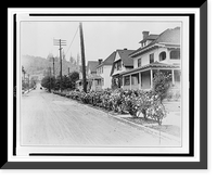 Roses in street parking, Historic Print