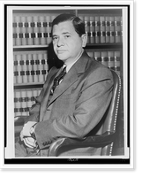 Judge Irving R. Kaufman, half-length portrait, seated, facing left, after signing order for Julius and Ethel Rosenberg to be put to death at Sing-Sing prison Classic, Antique Wall Art