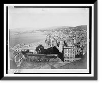 Historic Framed Print, [Bird's-eye view of Genoa, Italy],  17-7/8" x 21-7/8"