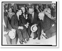 Alfred E. Smith, on the right, emphasizing a point to Mayor Walker, left, at New York headquarters; behind them is Judge Daniel F. Cohalan, and at right is James J. Dooling Classic Wall Art Print